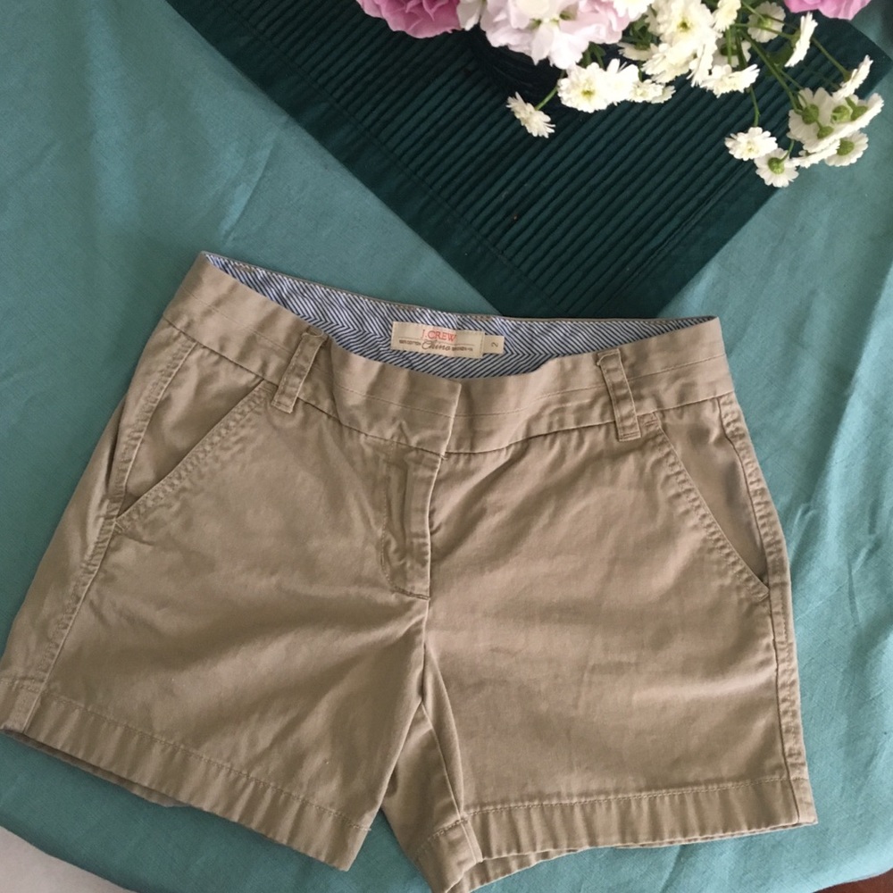 J. Crew Broken-in Cotton Short Size 2 Khaki Tan